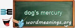 WordMeaning blackboard for dog's mercury
